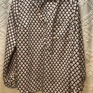 Long sleeve geometric pattern blouse